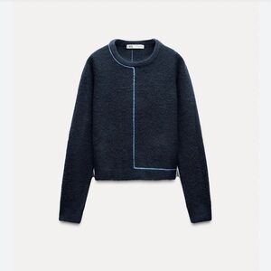 Zara Women's Sweater with Contrasting Piping